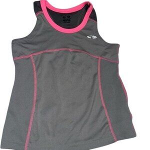 Champion Girls Gray & Pink Athletic Tank Top S